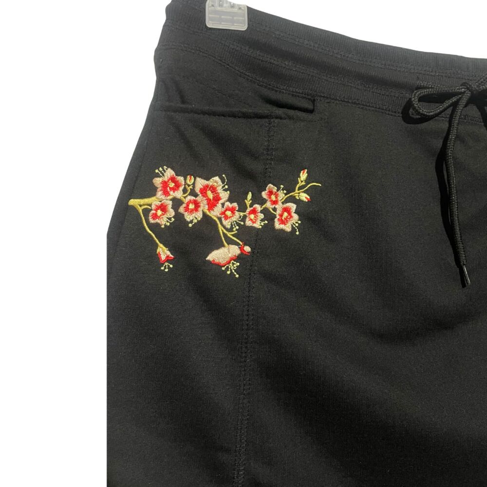 Y2K Black Esperanza Mini Skort Floral Embroidery Medium - Picture 8 of 8